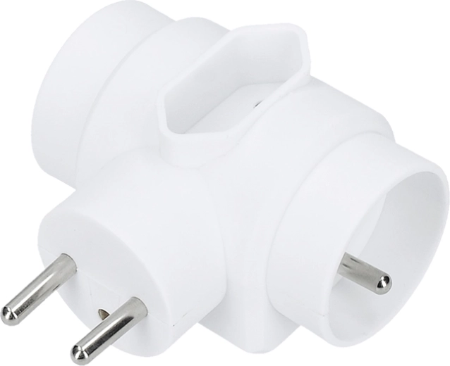 Solight multiprise à brancher 1× 2,5 A + 2× 10 A, blanche - 1 pièce