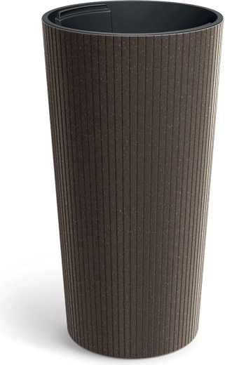 Cache-pot Lamia Slim Eco Wood 30 cm café