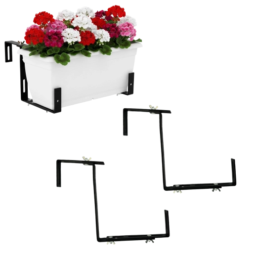 Supports réglables pour pots de fleurs de balcon – lot de 2 pièces