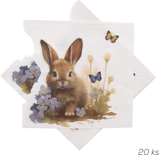 Serviettes en papier Jaro 33 × 33 cm, bord découpé (20 pcs)