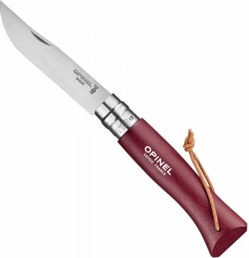 Opinel N°08 Trekking bordeaux – couteau de poche 8,5 cm, bois de hêtre