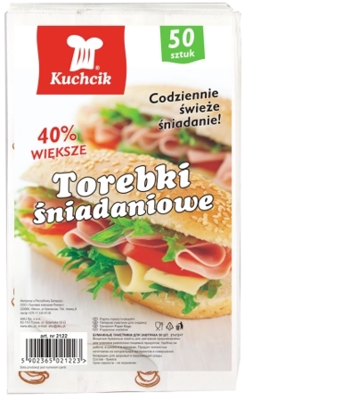Sachets en papier pour sandwichs KUCHCIK 21 × 12,5 × 7 cm, 50 pcs
