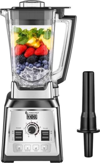 Blender de table AMZCHEF avec bol 2000 W, 2 l