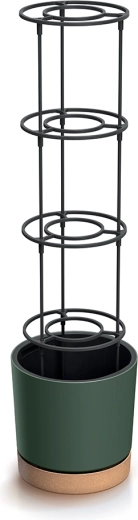 Jardinière auto-irrigante avec tuteur pour tomates 35 l Prosperplast Home Grower, vert foncé