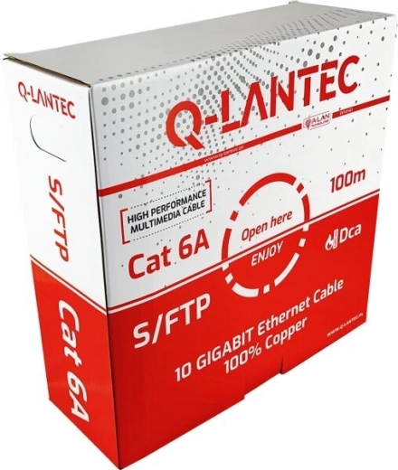 Q-LANTEC câble téléinformatique S/FTP catégorie 6A LSOH Dca 100 m