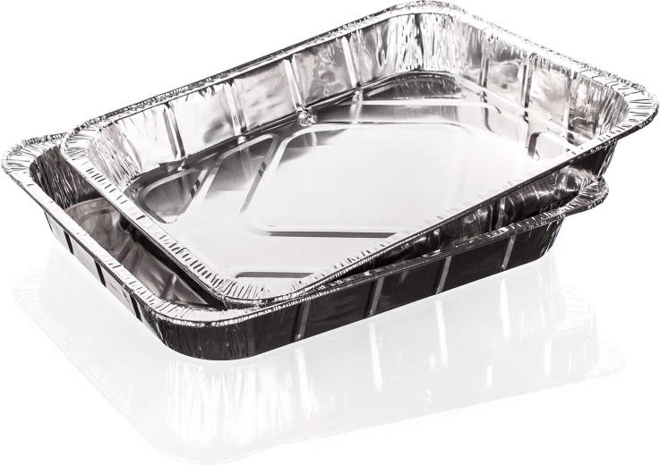 Barquettes de grillade en aluminium 32 × 26 × 4,5 cm, lot de 2 pièces