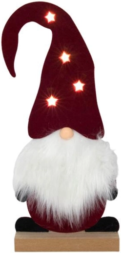 Figurine en feutre lutin avec lumières LED 35 cm