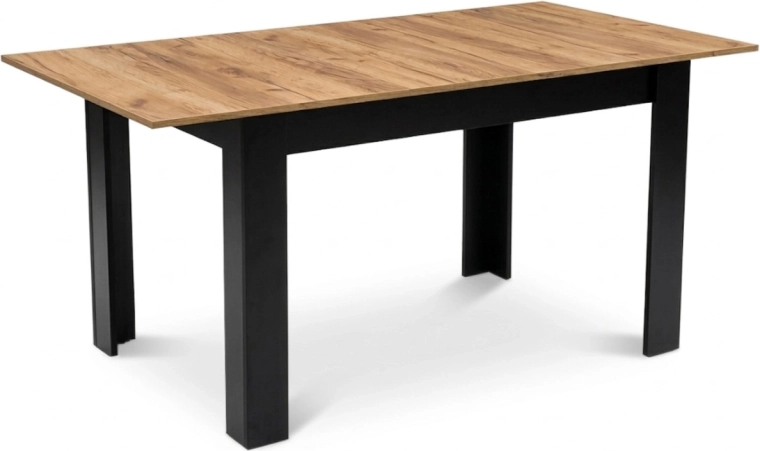 Table à manger extensible 120–160 × 80 cm, décor chêne craft, pour 4–6 personnes