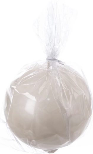 Bougie décorative sphérique crème brillante 10 cm