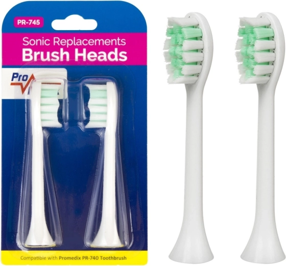 Promedix têtes de remplacement pour brosse à dents PR-740, 2 pcs, blanches