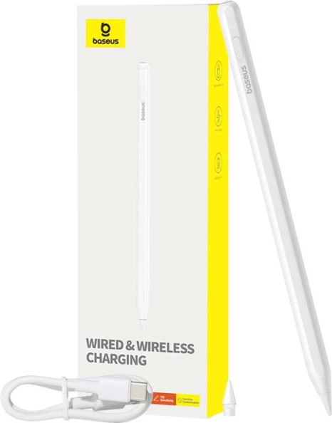 Stylet actif Baseus Smooth Writing 2 avec charge sans fil et filaire – blanc