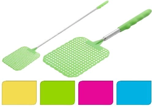 Tapette à mouches télescopique 24–56 cm, assortiment de couleurs