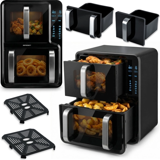 Friteuse à air chaud à double compartiment 12 l BERDSEN 2800 W