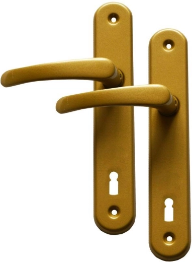 Quincaillerie de porte MICHAELA béquille avec clé 90 mm doré