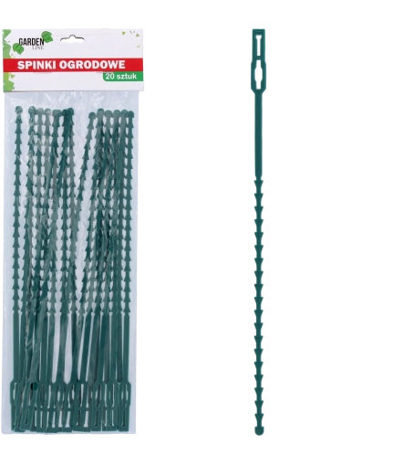 Lot de 20 attaches de jardin pour plantes, vertes 22 cm