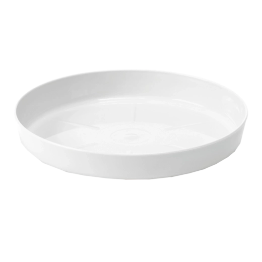 Sous-plat en plastique pour pot de fleurs 28 cm blanc LAMELA