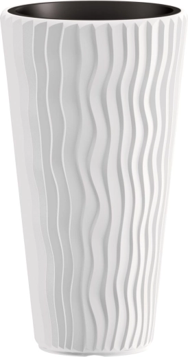 Cache-pot Prosperplast Sandy Slim blanc 30 cm