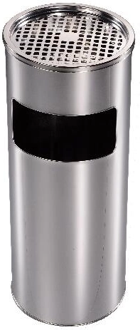 Poubelle avec cendrier intégré, galvanisée, 59 × 24 cm