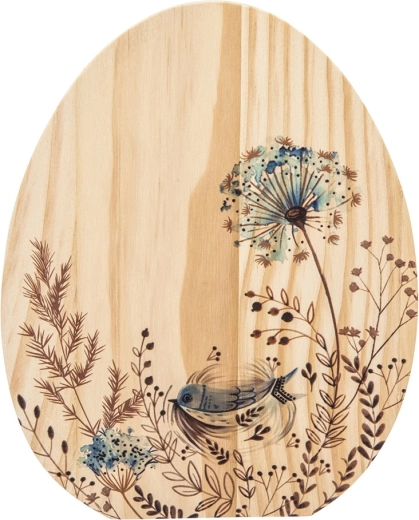 Figurine décorative en bois en forme d’œuf Serenity 20 cm