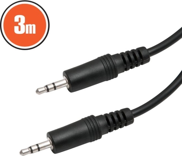 Câble audio jack 3,5 mm – jack 3,5 mm, 3 m, noir