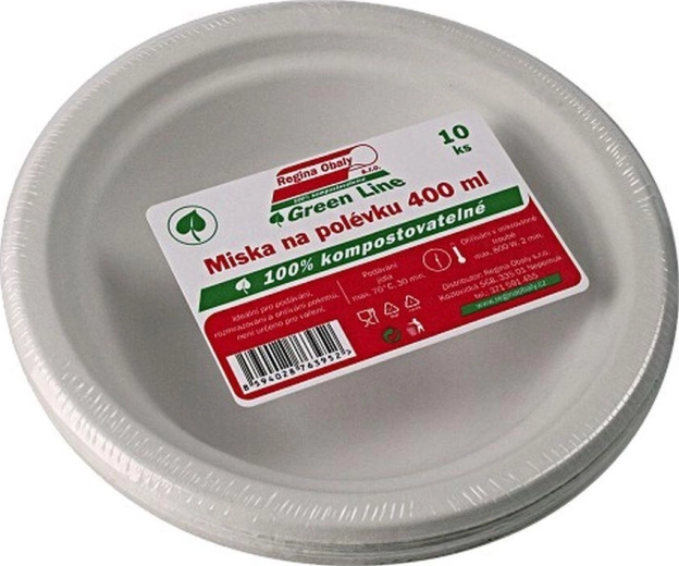Bol à soupe en bagasse 400 ml, jetable (10 pcs)