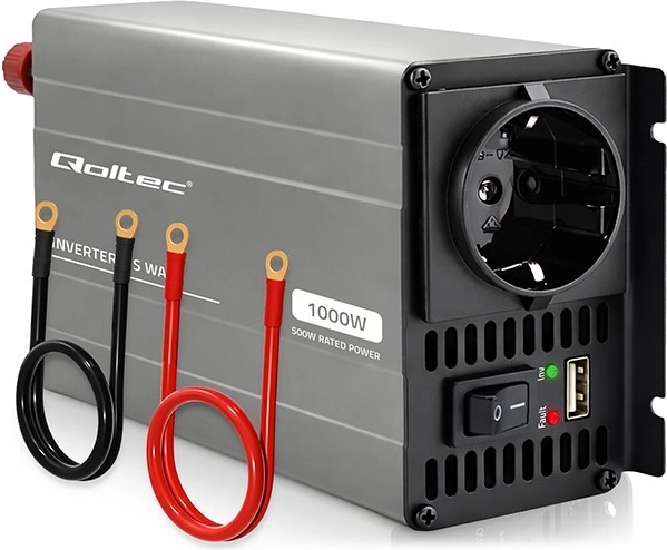 Convertisseur de tension Qoltec MS Wave 12 V vers 230 V 500/1000 W