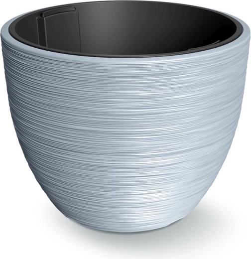 Cache-pot avec insert Furu 56,9 cm – cache-plante en plastique gris clair pour intérieur et extérieur