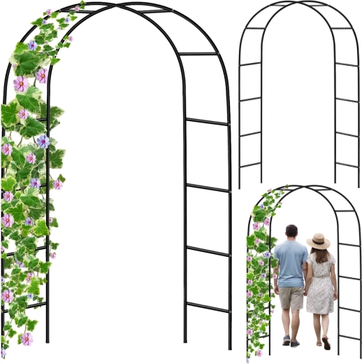 Pergola de jardin en métal en arche pour plantes grimpantes 240 × 140 cm