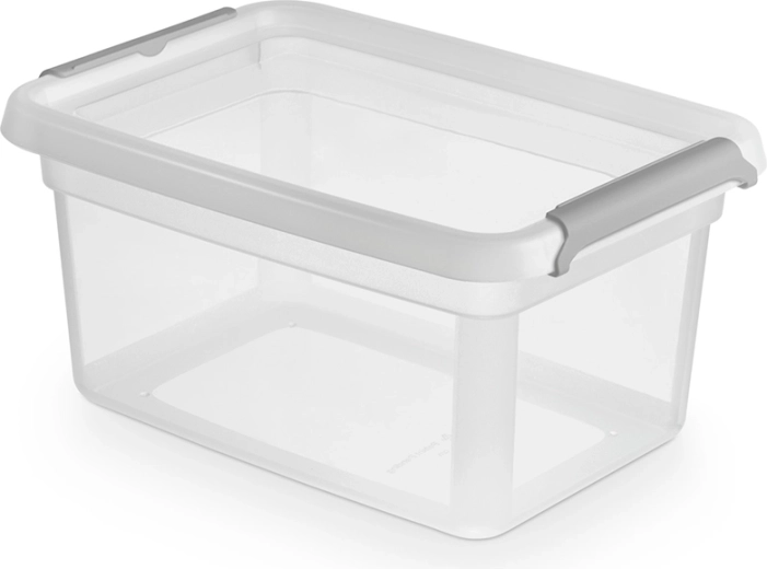 Boîte en plastique Basestore avec couvercle et clips 1,5 l