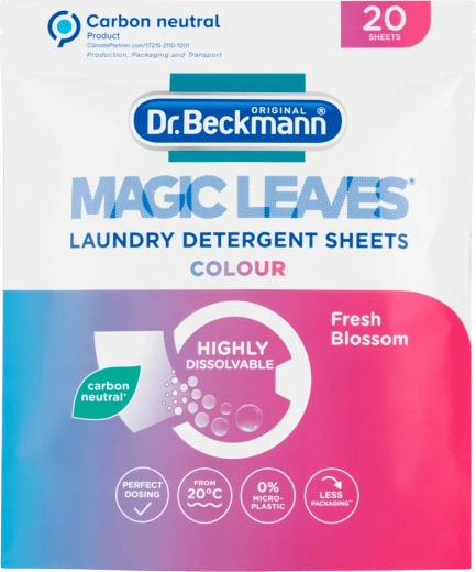 Dr. Beckmann Magic Leaves Color – lingettes de lavage pour linge coloré 20 pcs