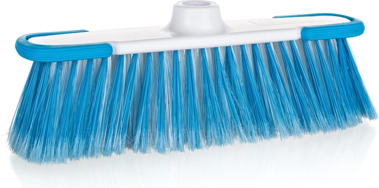 Balai 32 cm avec pas de vis grossier EXCLUSIVE, plastique bleu-blanc