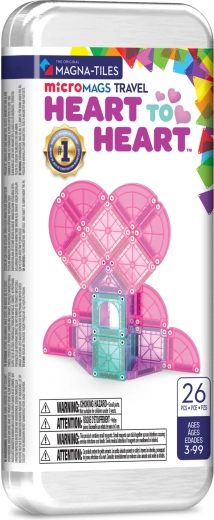 Jeu de construction magnétique MAGNA-TILES microMAGS coffret de voyage Heart to Heart, 26 pièces