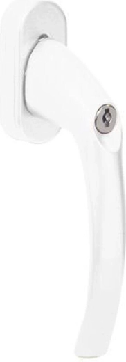 Poignée verrouillable pour fenêtres et portes en PVC RICHTER, aluminium blanc