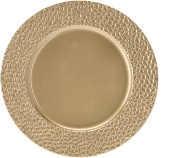 Dessous de plat rond doré 33 cm à motif texturé