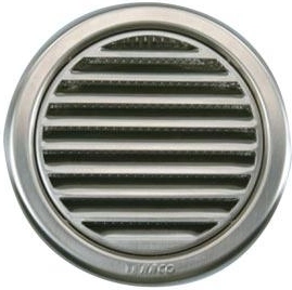 Grille d’aération avec moustiquaire, inox, diamètre 125 mm