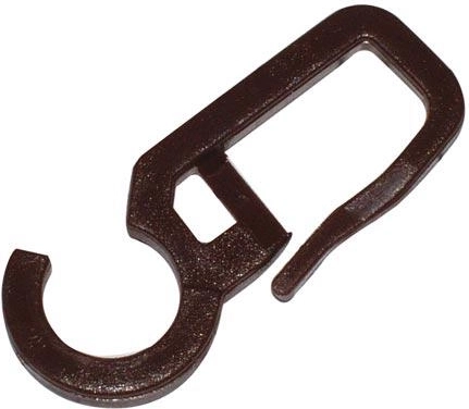 Grands crochets de rideaux en plastique marron (100 pièces)