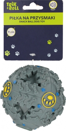 Balle pour chien avec son et compartiment à friandises