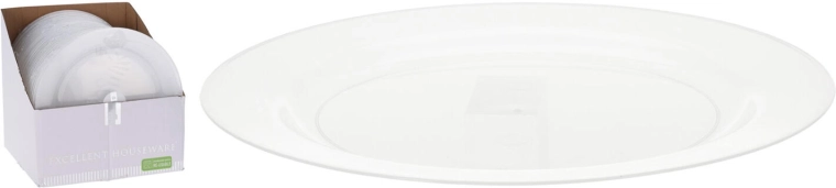 Assiettes plates 23 cm en polypropylène, transparentes, lot de 4 pièces