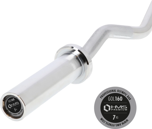 Barre olympique coudée 120 cm, diamètre 50 mm