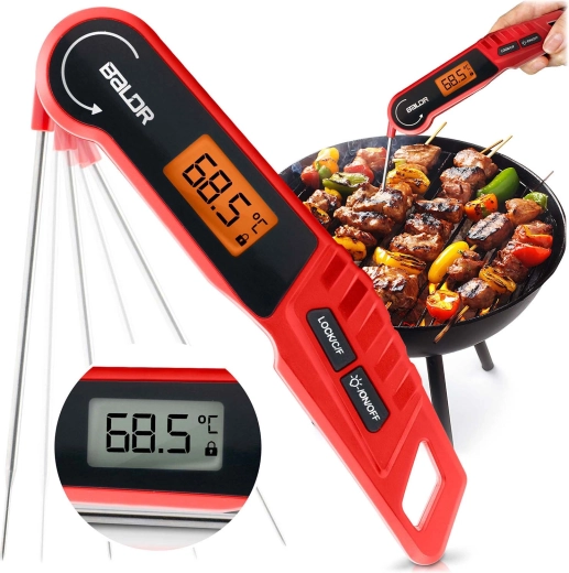 Thermomètre de cuisine numérique à sonde rabattable BALDR BD-130