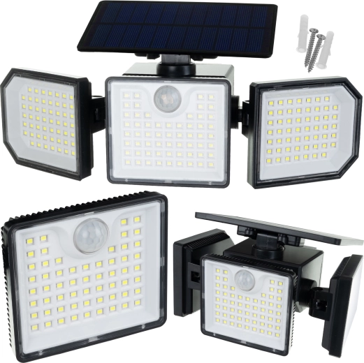 Lampe de jardin solaire Izoxis 167 LED 500 lm avec télécommande et détecteur de mouvement