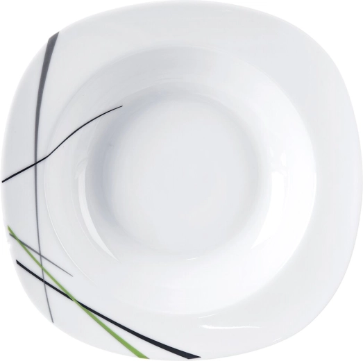 Assiette creuse carrée portion Green 21 × 21 cm