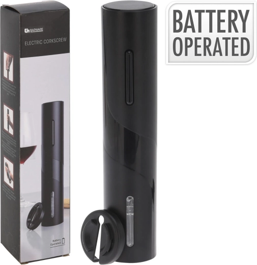 Tire-bouchon électrique avec coupe-capsule, 23 cm, noir