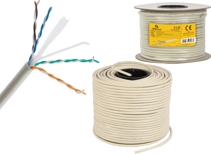 Câble réseau UTP Cat 6 AWG24 100 m gris