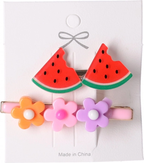 Lot de 2 barrettes pour cheveux - pastèque