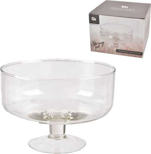 Vase décoratif en verre transparent 19 × 19 × 14 cm
