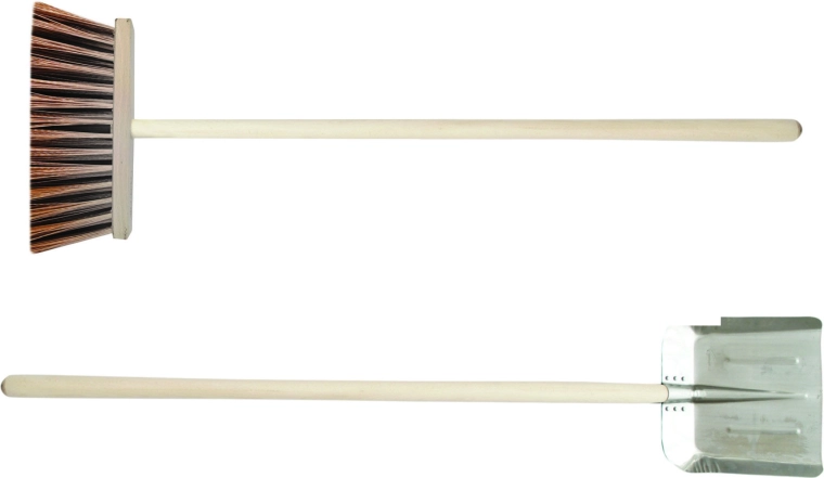 Pelle en aluminium extra robuste avec manche en bois 130 cm + balai