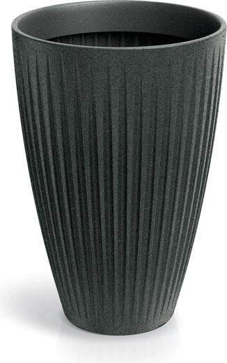 Pot de fleurs Latia Round High 40 cm – granit noir