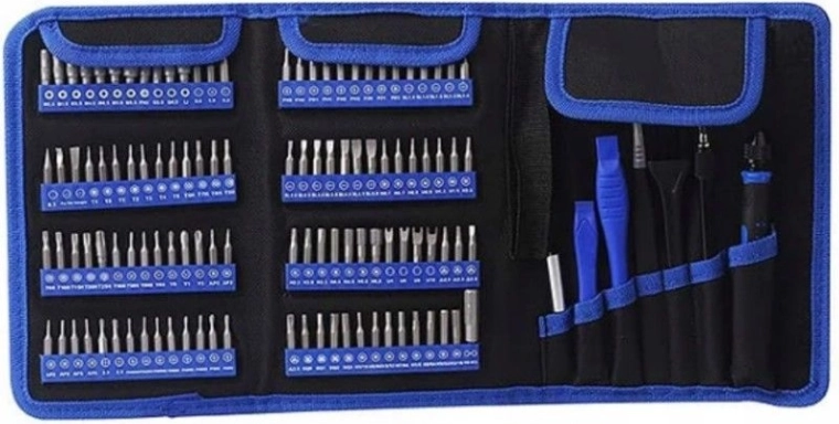 Kit d’outils de service pour la réparation de téléphones, tablettes et ordinateurs portables (112 embouts) dans un étui