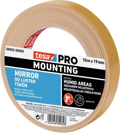 Ruban de montage pour miroirs 19 mm × 1,5 m Tesa
